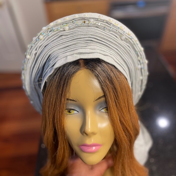African Aso Oke head wrap (Auto Gele) - Picture 4 of 6